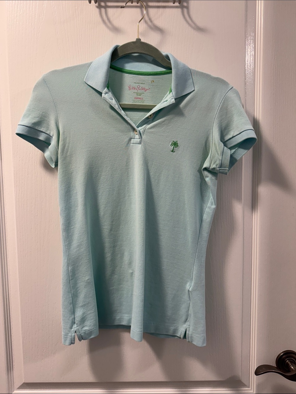 Lilly Pulitzer Light Aqua Polo. XS. EUC. 🌴